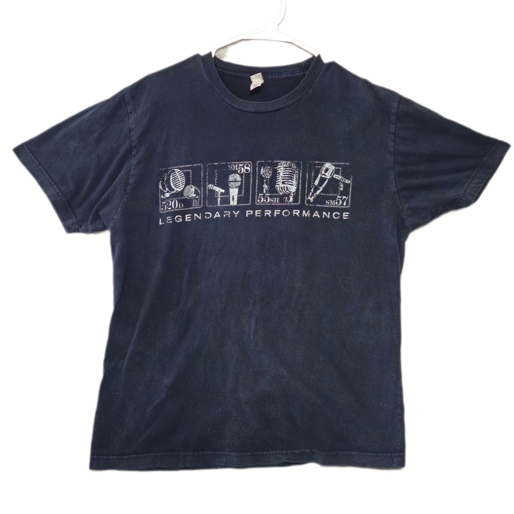 Shure Legendary Performance T-Shirt Mens L Black Microphone Graphic Anvil Tee